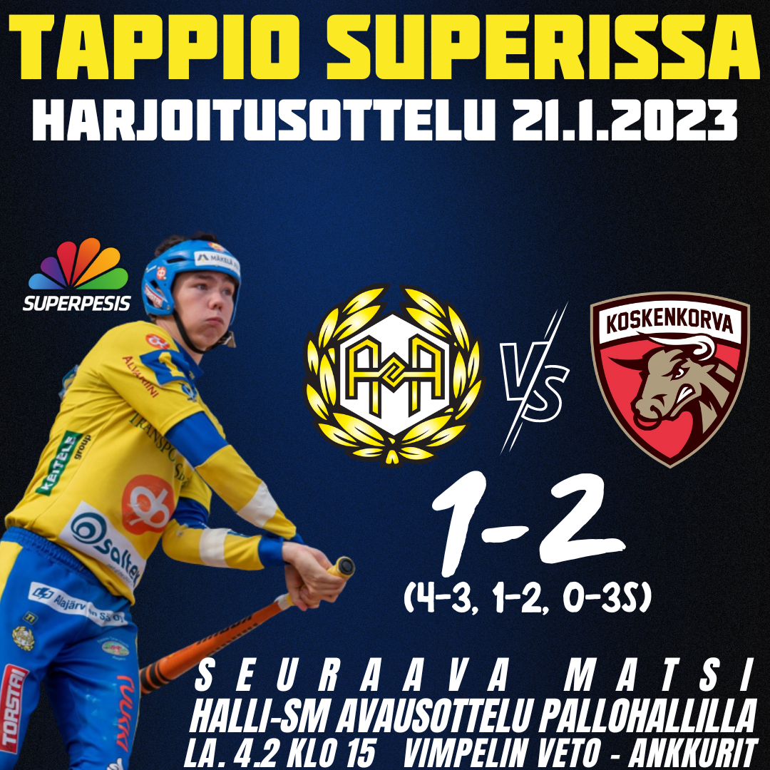 Otteluraportti Ankkurit Vs Koskenkorva 1 2 4 3 1 2 0 3s